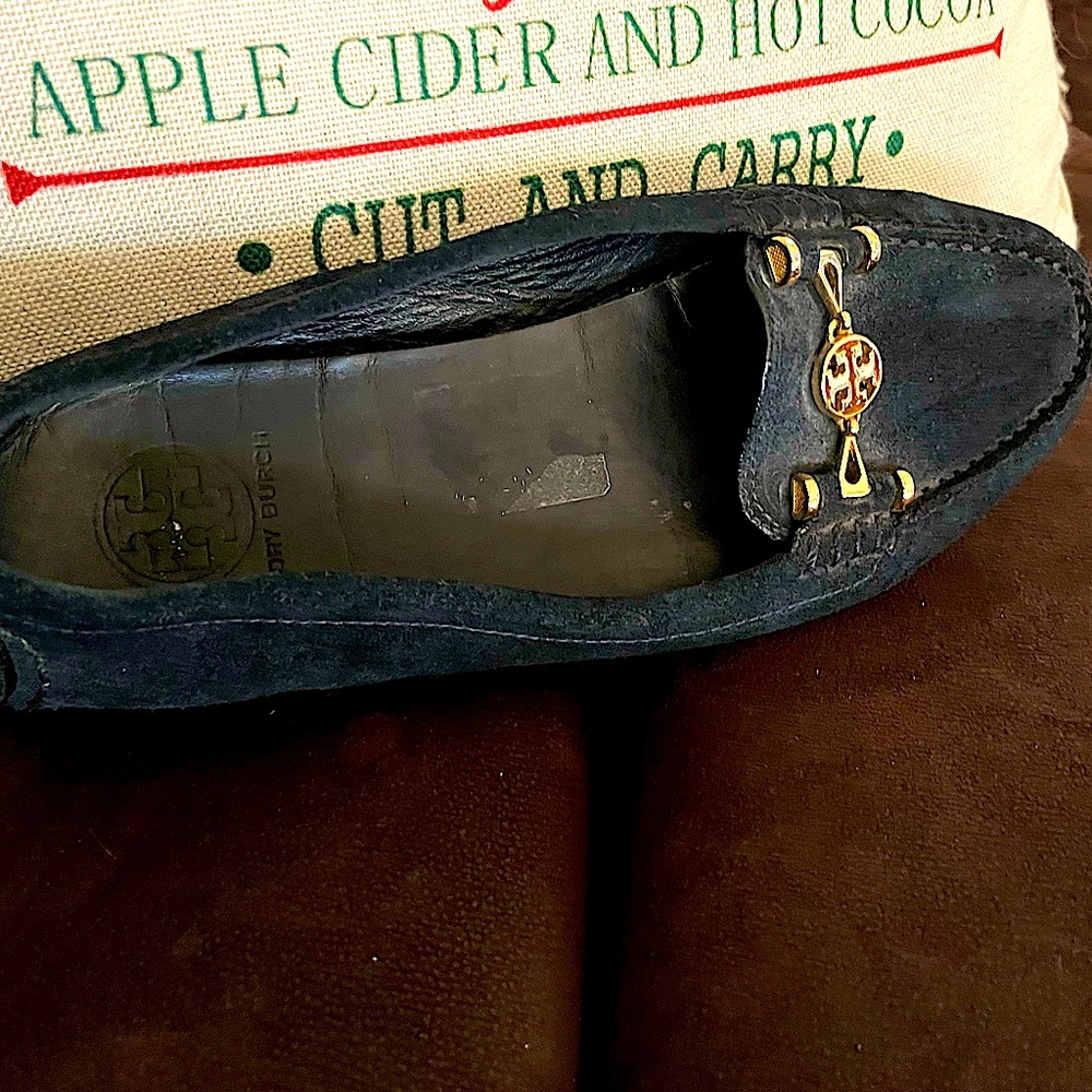 Navy blue Tori Burch loafers, size 10 women’s